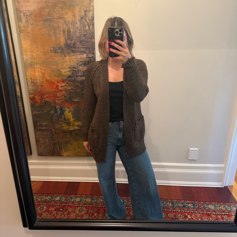 Elegant Brown Women's Cardigan